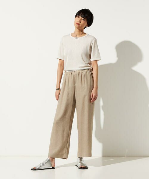 Precious Mild / プレシャスマイルド その他パンツ | 〔 +サイズ 〕 麻調合繊 ワンタックワイドパンツ | 詳細10