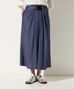 Precious Mild / プレシャスマイルド ロング・マキシ丈スカート | 〔 +サイズ 〕 ナチュラルシャンブレー ドレープスカート