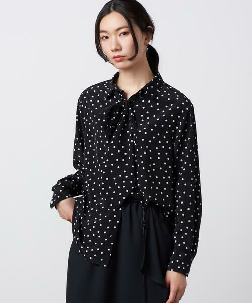Precious Mild / プレシャスマイルド シャツ・ブラウス | 〔 +サイズ 〕 ボウタイ ブラウス（05:ブラック）