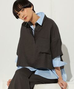 Precious Mild / プレシャスマイルド その他トップス | 〔 +サイズ 〕 麻調合繊 レイヤードポロシャツ