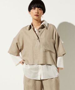 Precious Mild / プレシャスマイルド その他トップス | 〔 +サイズ 〕 麻調合繊 レイヤードポロシャツ