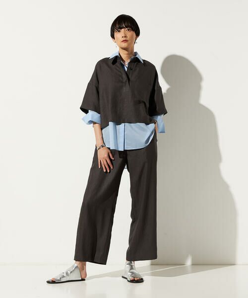 Precious Mild / プレシャスマイルド その他トップス | 〔 +サイズ 〕 麻調合繊 レイヤードポロシャツ | 詳細3