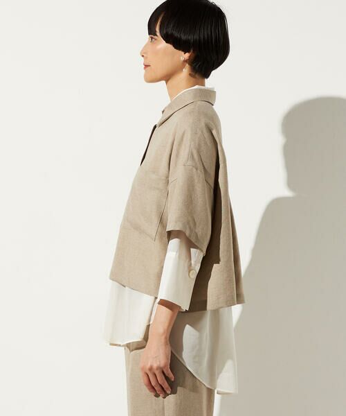 Precious Mild / プレシャスマイルド その他トップス | 〔 +サイズ 〕 麻調合繊 レイヤードポロシャツ | 詳細13