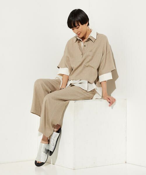 Precious Mild / プレシャスマイルド その他トップス | 〔 +サイズ 〕 麻調合繊 レイヤードポロシャツ | 詳細7