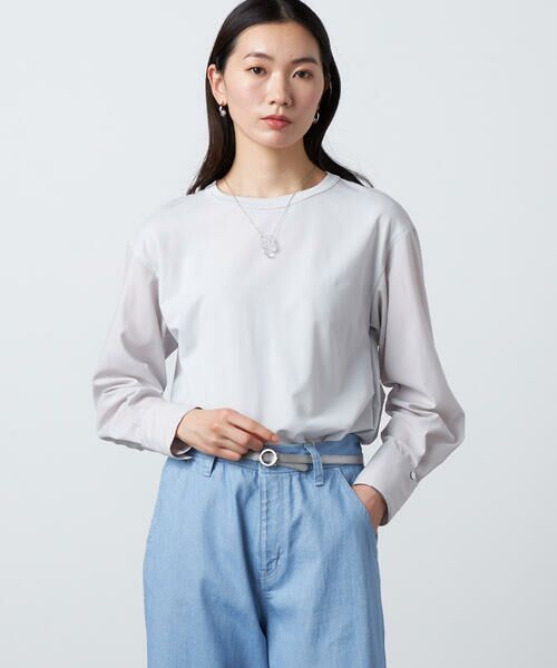 Precious Mild / プレシャスマイルド カットソー | 〔 +サイズ 〕 モクロディ 袖シャツプルオーバー（04:グレー）