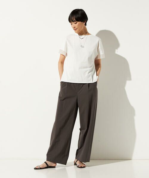 Precious Mild / プレシャスマイルド カットソー | 〔 +サイズ 〕 プレーティング天竺 袖シアーTシャツ | 詳細1