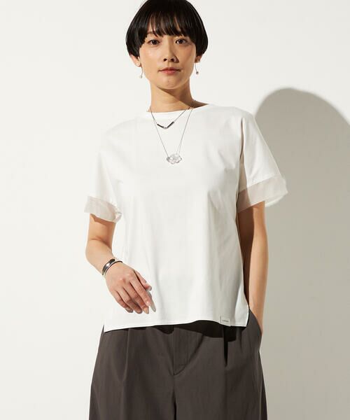 Precious Mild / プレシャスマイルド カットソー | 〔 +サイズ 〕 プレーティング天竺 袖シアーTシャツ | 詳細5