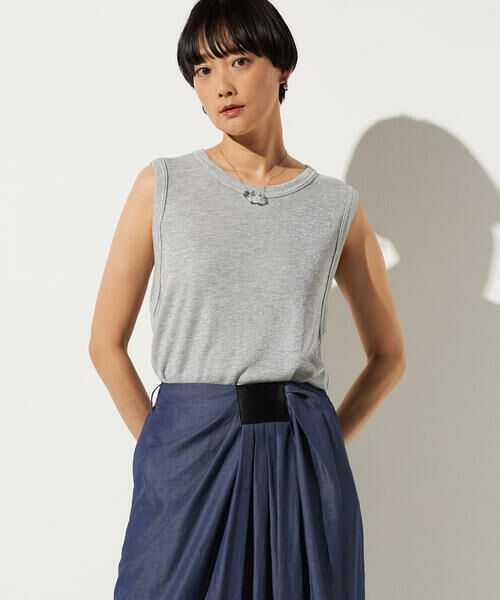 Precious Mild / プレシャスマイルド タンクトップ | 〔 +サイズ 〕 ラメテレコタンクトップ（03:ライトグレー）
