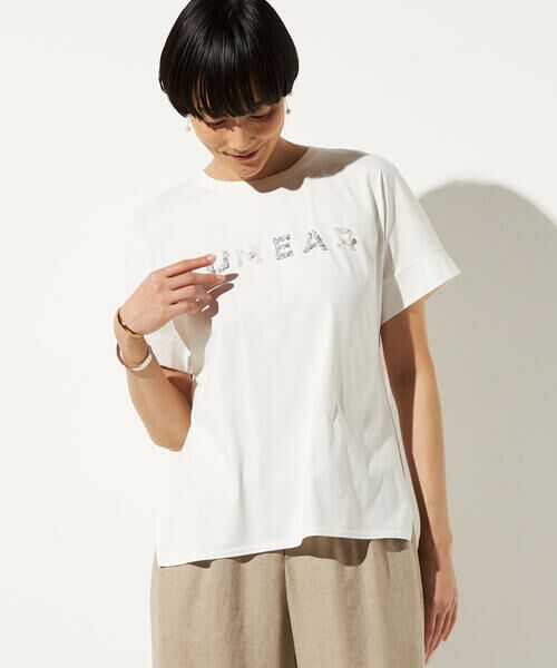 Precious Mild / プレシャスマイルド Tシャツ | LUMEARビジュー刺繍 Tシャツ(01:ホワイト)