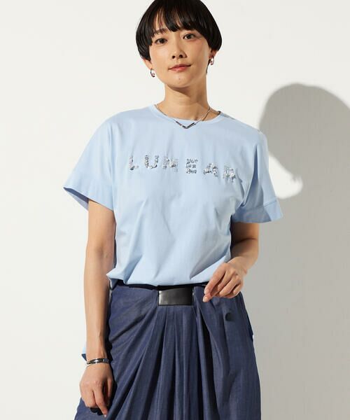 Precious Mild / プレシャスマイルド Tシャツ | LUMEARビジュー刺繍 Tシャツ(23:サックス)