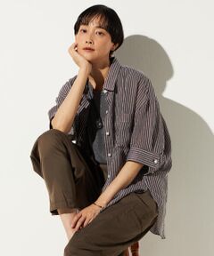 Precious Mild / プレシャスマイルド シャツ・ブラウス | 〔 +サイズ 〕 シアーストライプ シャツ