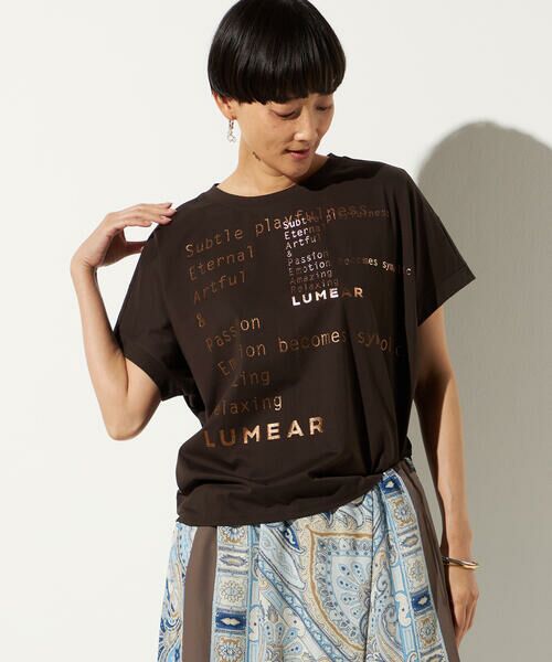 Precious Mild / プレシャスマイルド Tシャツ | 〔 +サイズ 〕 ギガダルプリント Tシャツ（14:ブラウン）