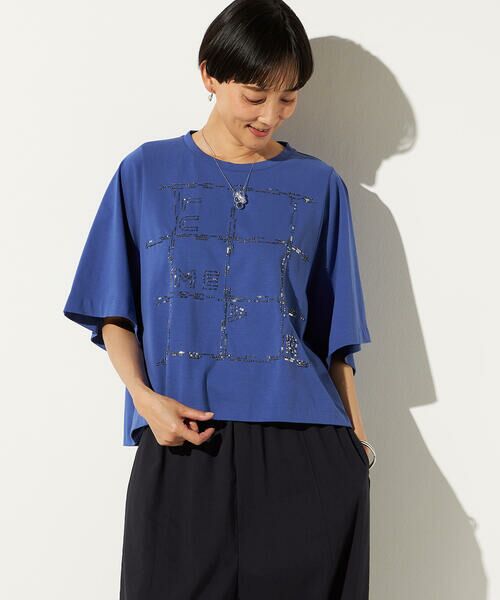 Precious Mild / プレシャスマイルド Tシャツ | 〔 +サイズ 〕 スクエア柄ガラスビーズ刺繍 Tシャツ | 詳細21