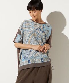 Precious Mild / プレシャスマイルド カットソー | 【セットアップ対応】更紗柄プリント アシンメトリープルオーバー