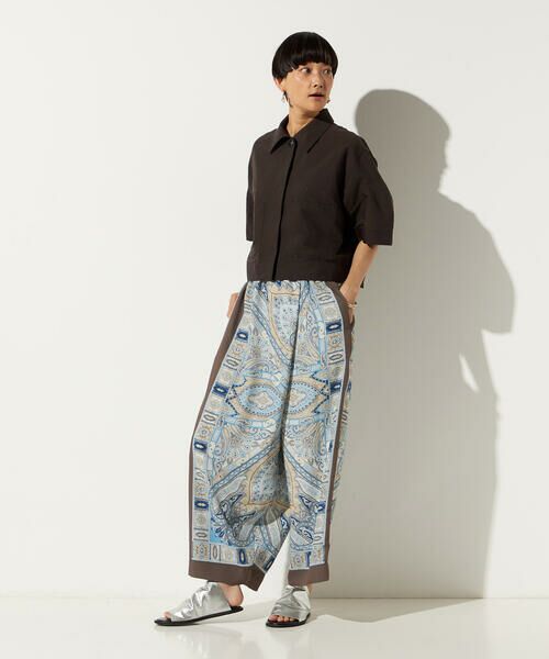 Precious Mild / プレシャスマイルド その他パンツ | 〔 +サイズ 〕 【セットアップ対応】更紗柄プリント ラップライクワイドパンツ | 詳細2