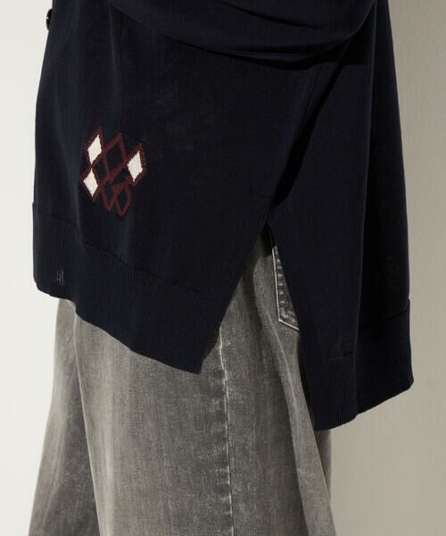 Precious Mild / プレシャスマイルド カーディガン・ボレロ | ダイヤ柄ワンポイント ニットカーディガン | 詳細12