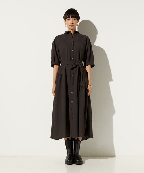 Precious Mild / プレシャスマイルド ロング・マキシ丈ワンピース | シルキードライツイル ステッチライン ロングシャツドレス | 詳細10