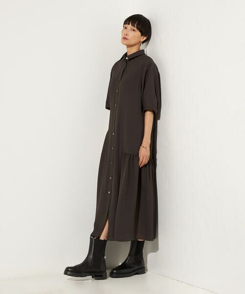 Precious Mild / プレシャスマイルド ロング・マキシ丈ワンピース | シルキードライツイル ステッチライン ロングシャツドレス | 詳細5