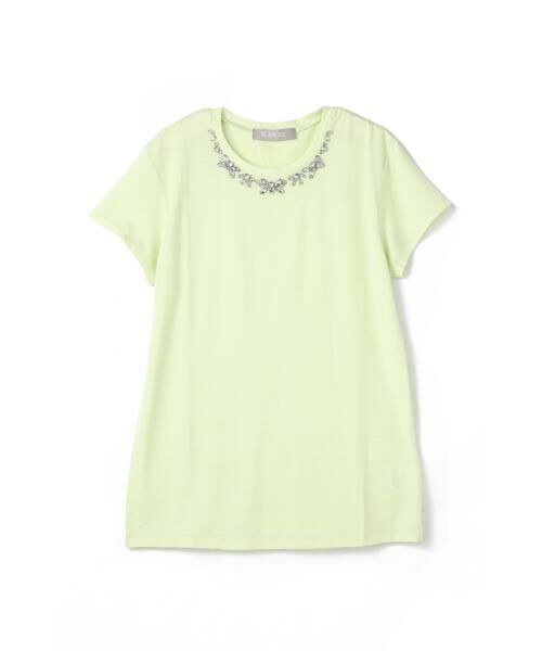 ＊＊PROPORTION BODY DRESSING / プロポーションボディドレッシング　 カットソー | ビジュー付Tシャツ（イエロー）