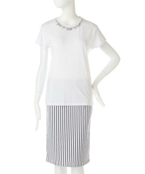 ＊＊PROPORTION BODY DRESSING / プロポーションボディドレッシング　 カットソー | ビジュー付Tシャツ | 詳細3