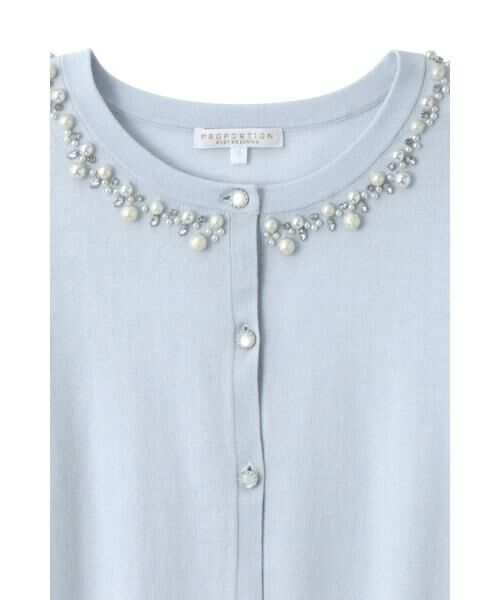 ＊＊PROPORTION BODY DRESSING / プロポーションボディドレッシング　 カーディガン・ボレロ | ギンガムビジューアンサンブルニットカーディガン | 詳細1