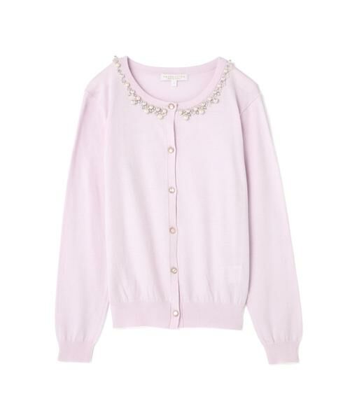 ＊＊PROPORTION BODY DRESSING / プロポーションボディドレッシング　 カーディガン・ボレロ | ギンガムビジューアンサンブルニットカーディガン（ピンク）