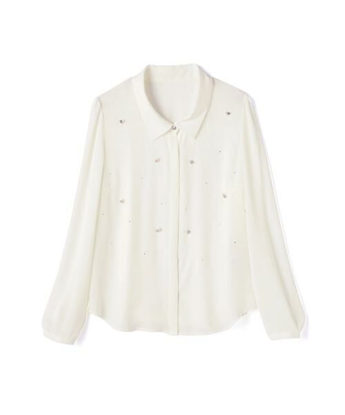 ＊＊PROPORTION BODY DRESSING / プロポーションボディドレッシング　 シャツ・ブラウス | パールビジューシャツ（ホワイト1）