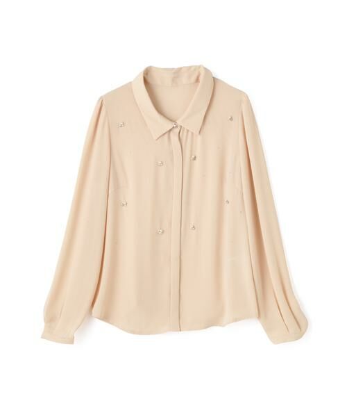 ＊＊PROPORTION BODY DRESSING / プロポーションボディドレッシング　 シャツ・ブラウス | パールビジューシャツ（ベージュ）