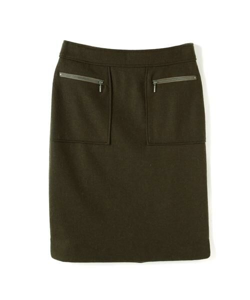 ＊＊PROPORTION BODY DRESSING / プロポーションボディドレッシング　 スカート | 圧縮フラノタイトスカート（カーキ）