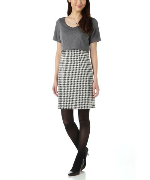 ＊＊PROPORTION BODY DRESSING / プロポーションボディドレッシング　 ワンピース | 千鳥ジャガードワンピース | 詳細1