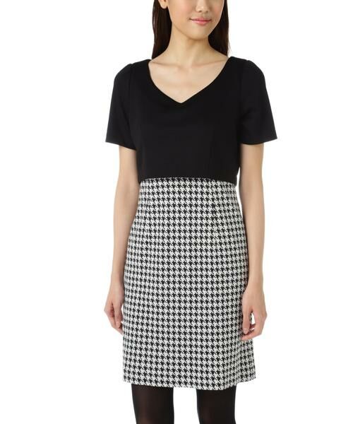 ＊＊PROPORTION BODY DRESSING / プロポーションボディドレッシング　 ワンピース | 千鳥ジャガードワンピース（ブラック）