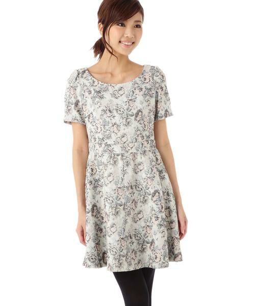 クラシックフラワージャガードワンピース （ワンピース  