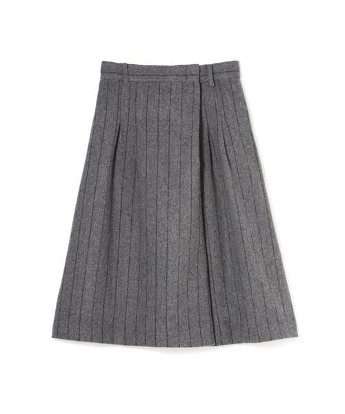 ＊＊PROPORTION BODY DRESSING / プロポーションボディドレッシング　 パンツ | 《BLANCHIC》ペンシルストライプラップガウチョパンツ（トップグレー1）