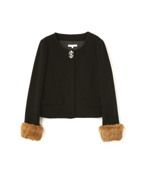 ＊＊PROPORTION BODY DRESSING / プロポーションボディドレッシング　 ブルゾン | ライトメルトンノーカラーブルゾン（ブラック）