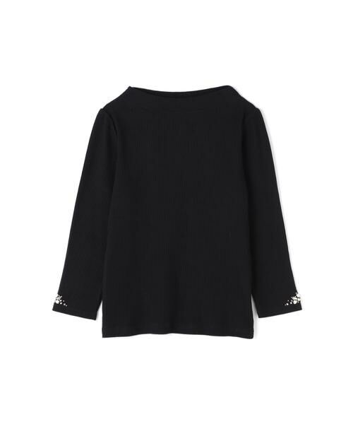 ＊＊PROPORTION BODY DRESSING / プロポーションボディドレッシング　 カットソー | リブテレコ ポイントビジューカットソー（ブラック）