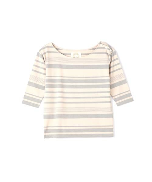 ＊＊PROPORTION BODY DRESSING / プロポーションボディドレッシング　 カットソー | ランダムボーダーカットソー（ピンク×グレー1）