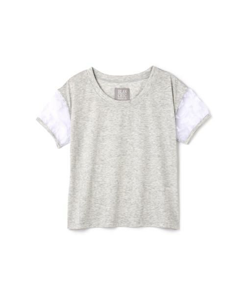 ＊＊PROPORTION BODY DRESSING / プロポーションボディドレッシング　 カットソー | シアーオパールスリーブTシャツ（トップグレー1）
