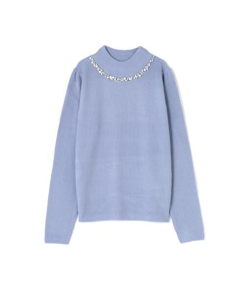 ＊＊PROPORTION BODY DRESSING / プロポーションボディドレッシング　 ニット・セーター | ミリオンホットボトルネックビジューニット（アイリスブルー）