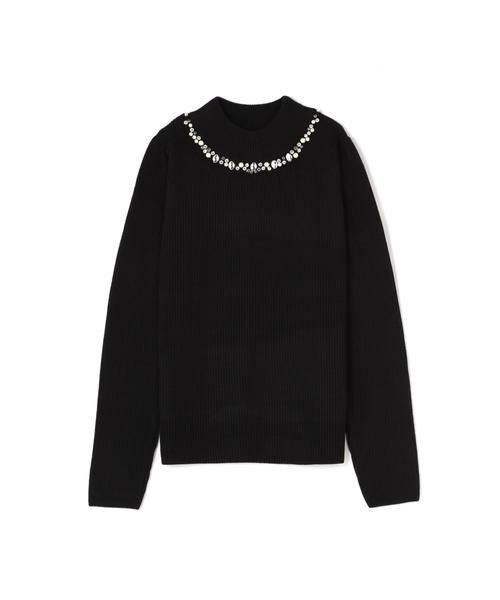 ＊＊PROPORTION BODY DRESSING / プロポーションボディドレッシング　 ニット・セーター | ミリオンホットボトルネックビジューニット（ブラック）