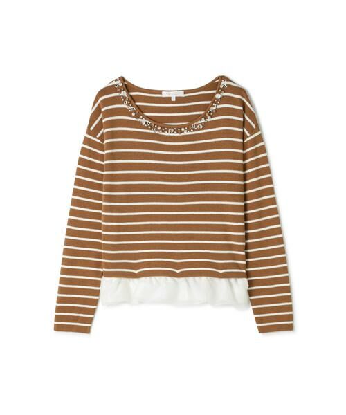 ＊＊PROPORTION BODY DRESSING / プロポーションボディドレッシング　 ニット・セーター | ボーダーニットセット（キャメル×ホワイト1）