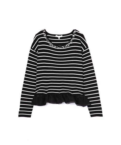 ＊＊PROPORTION BODY DRESSING / プロポーションボディドレッシング　 ニット・セーター | ボーダーニットセット（ブラック×ホワイト）