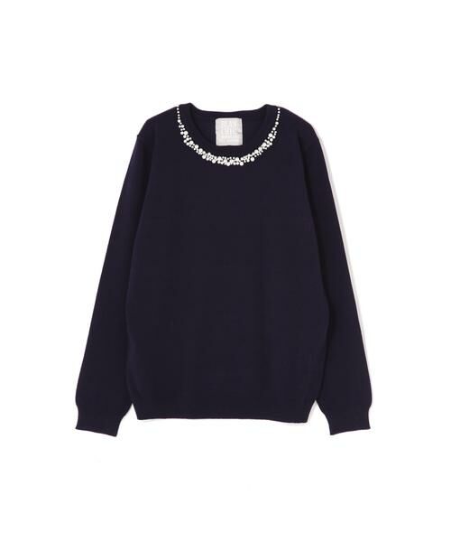 ＊＊PROPORTION BODY DRESSING / プロポーションボディドレッシング　 ニット・セーター | 《BLANCHIC》ミリオンホットビジューデコニット（ネイビー）