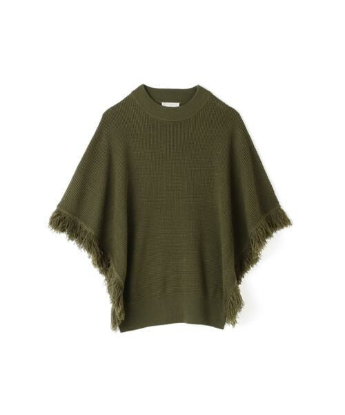＊＊PROPORTION BODY DRESSING / プロポーションボディドレッシング　 ニット・セーター | 《BLANCHIC》フリンジポンチョ（カーキ）