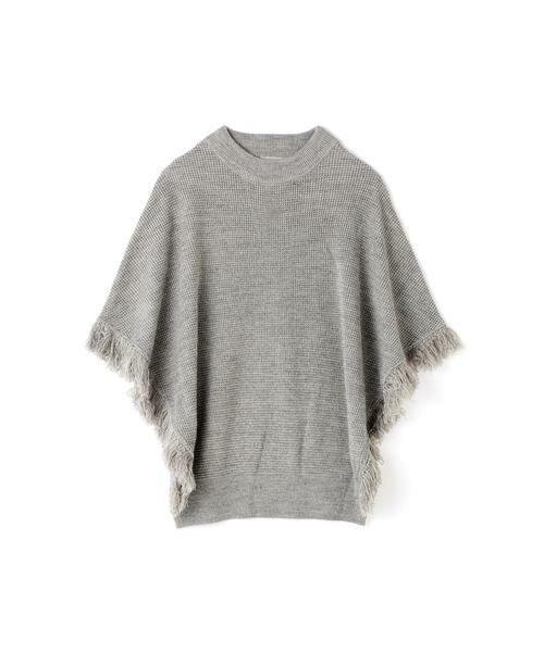 ＊＊PROPORTION BODY DRESSING / プロポーションボディドレッシング　 ニット・セーター | 《BLANCHIC》フリンジポンチョ（トップグレー1）