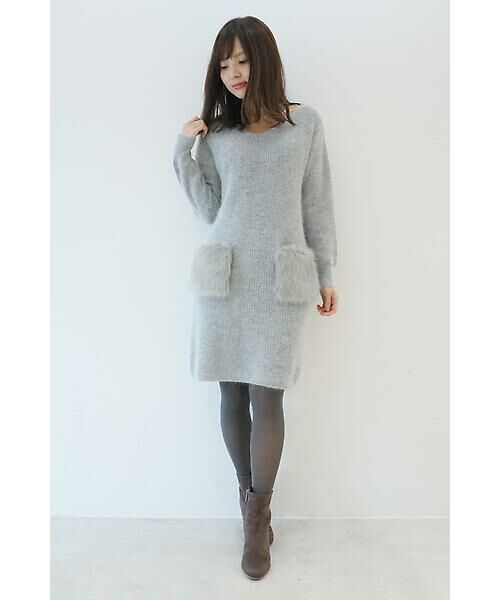 セール アンゴラ混ポケットファーワンピース ワンピース Proportion Body Dressing プロポーションボディドレッシング ファッション通販 タカシマヤファッションスクエア