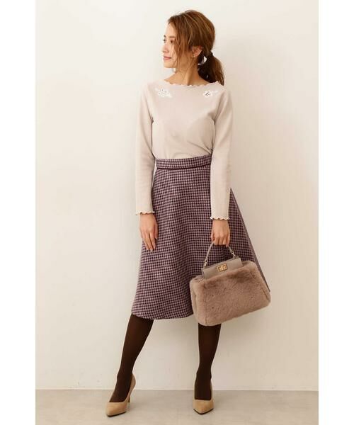 日本製 完売品 千鳥格子チェックフレアスカート プロポ 美品 スカート