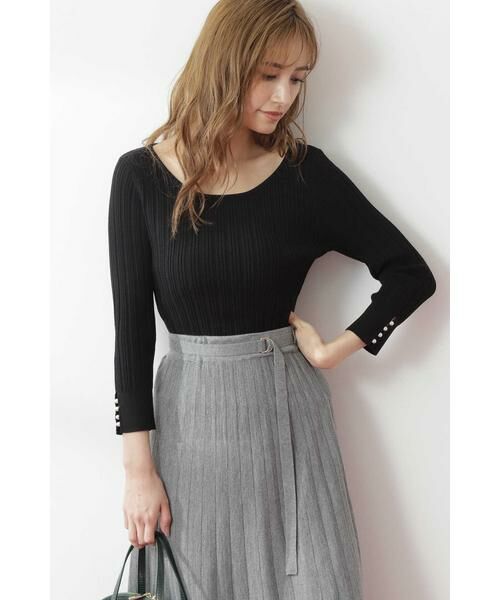 Auralee 田中みな実さん着用 ブラウンリブニット