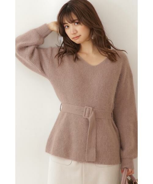 セール ベルト付きアンゴラ混畦ｖネックニット ニット セーター Proportion Body Dressing プロポーションボディドレッシング ファッション通販 タカシマヤファッションスクエア