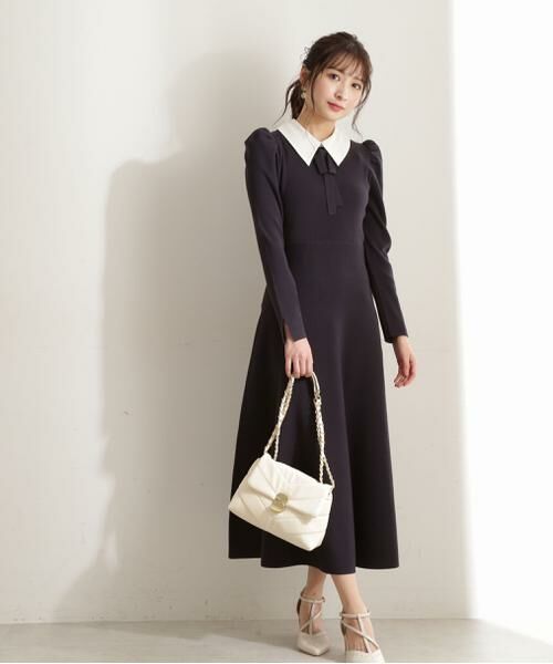 2wayボウタイ襟付きナローフレアニットワンピース ワンピース Proportion Body Dressing プロポーションボディドレッシング ファッション通販 タカシマヤファッションスクエア