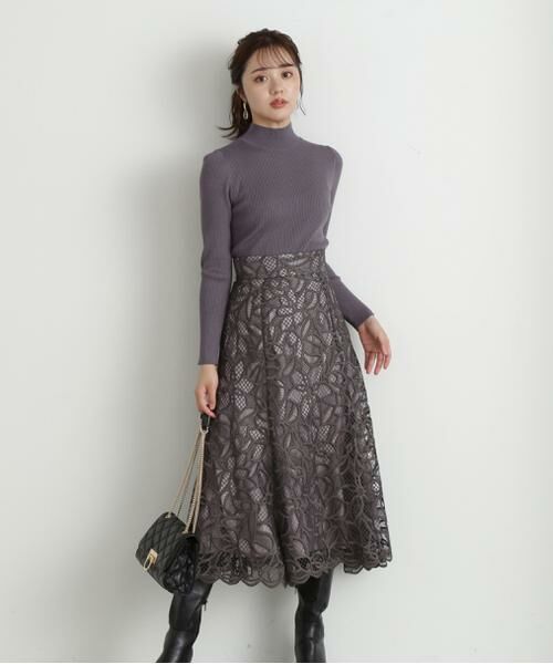 ＊＊PROPORTION BODY DRESSING / プロポーションボディドレッシング　 スカート | フレアケミカルレーススカート | 詳細3